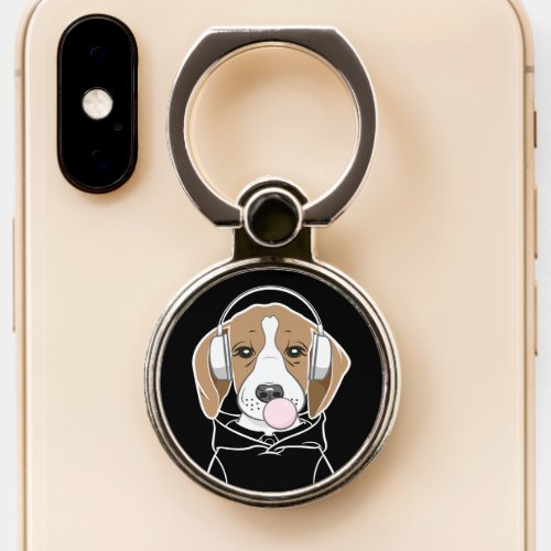 Chilling Dog with Bubblegum Cute Funny Beagle Phone Ring Stand