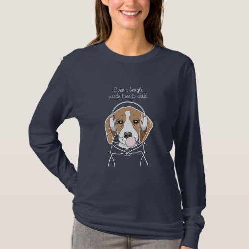 Chilling Dog with Bubblegum Cute Funny Beagle T_Shirt