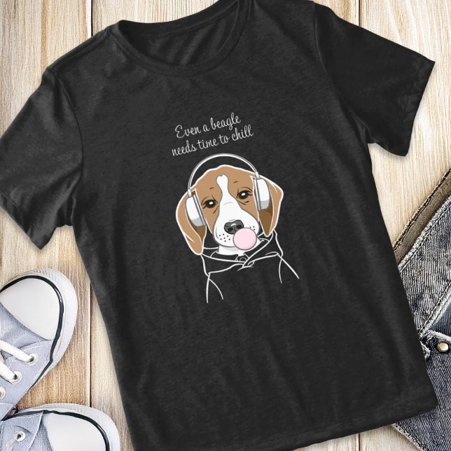 Chilling Dog with Bubblegum Cute Funny Beagle Tri-Blend Shirt (Creator Uploaded)