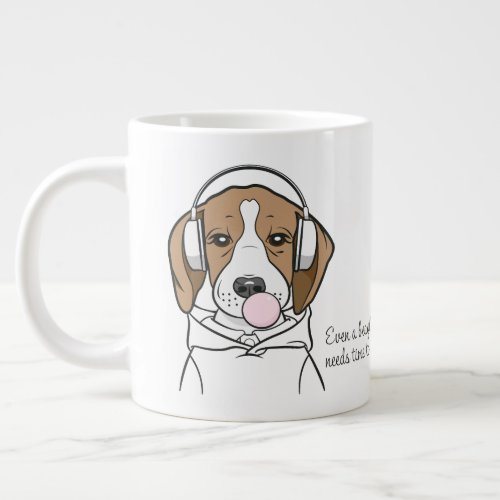 Chilling Dog with Bubblegum Funny Beagle Giant Coffee Mug