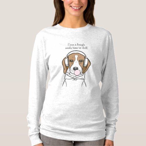 Chilling Dog with Bubblegum Funny Beagle T_Shirt