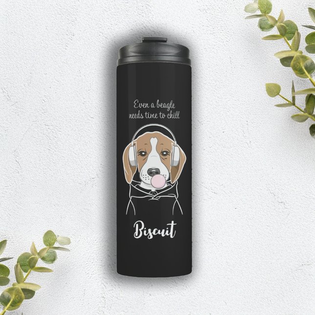 Chilling Dog with Bubblegum Funny Beagle Thermal Tumbler (Creator Uploaded)