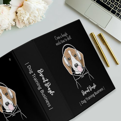 Chilling Dog with Bubblegum Funny Beaglegle 3 Ring Binder