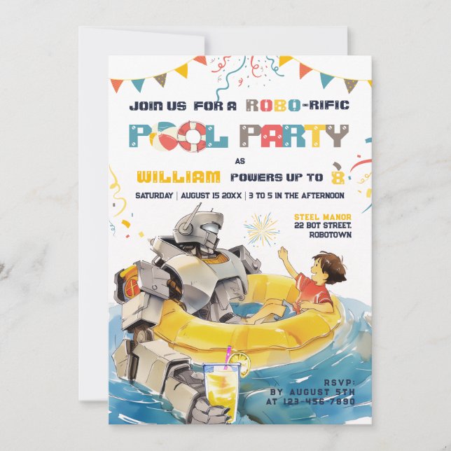 Chilling Friends Pool Party Birthday Invitation (Front)