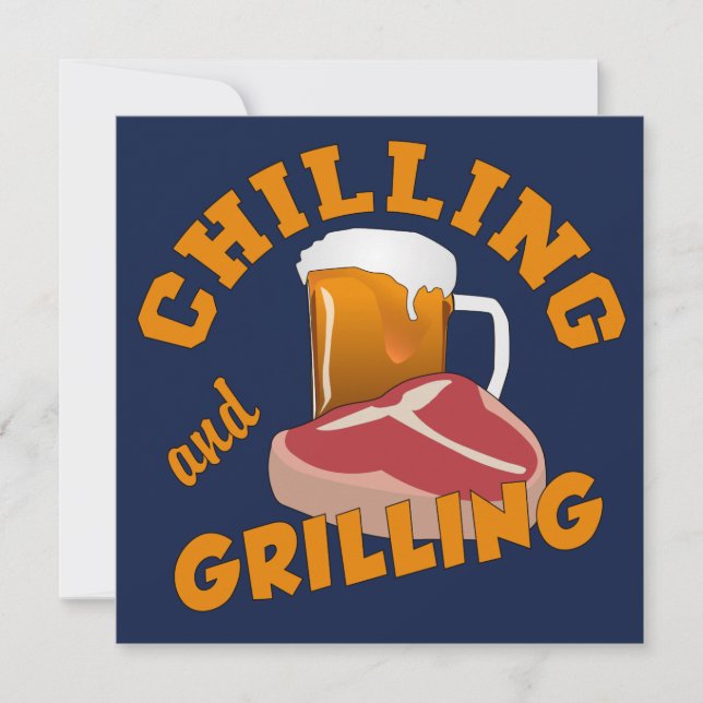 Chilling & Grilling custom BBQ invitations (Front)