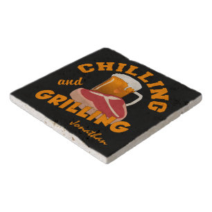Chilling & Grilling custom name stone trivets