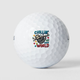 Chilling in My World Sloth Autism Awareness Golf Balls