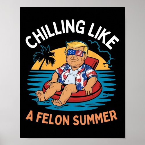 Chilling Like A Felon Summer 2024 Funny 3  Poster