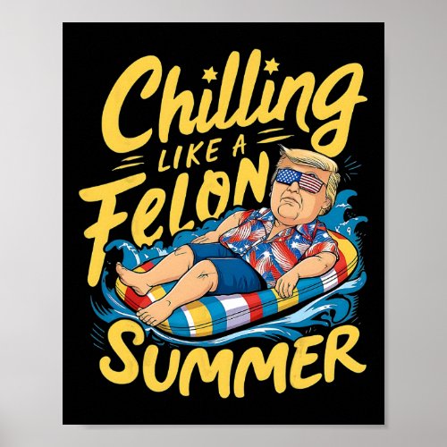 Chilling Like A Felon Summer 2024 Funny  Poster