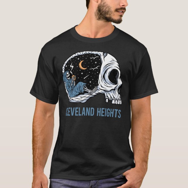 Chilling Skeleton Cleveland Heights T-Shirt (Front)