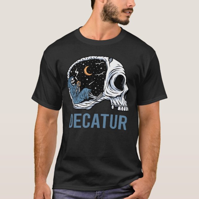 Chilling Skeleton - Decatur T-Shirt (Front)
