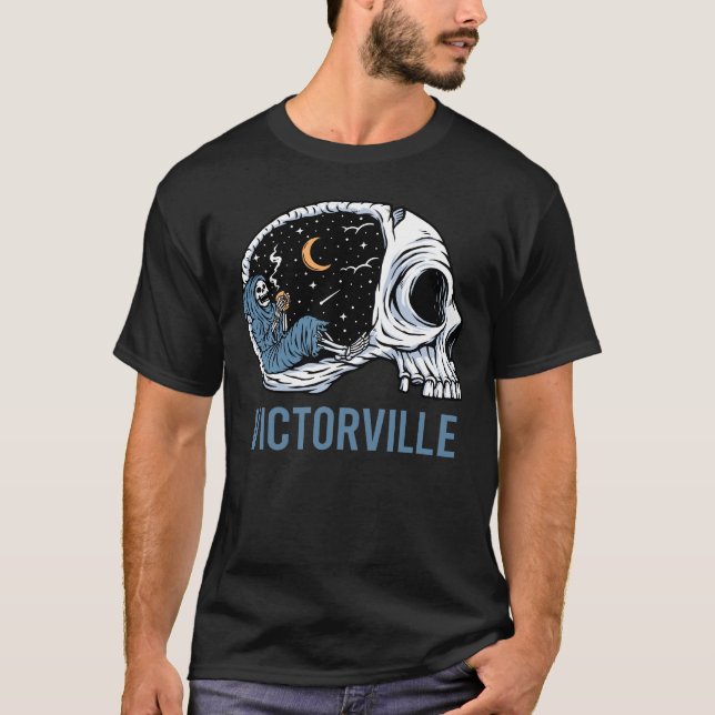 Chilling Skeleton - Victorville T-Shirt (Front)