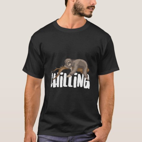 Chilling Sloth Cool Sleeping Lazy Sloth Fans Funny T_Shirt