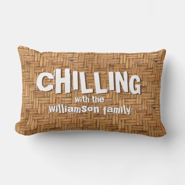 Chilling Wicker Summer Lumbar Pillow (Front)