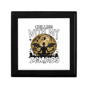 Chilling Zombies Halloween Winged Demon Moon Grave Gift Box