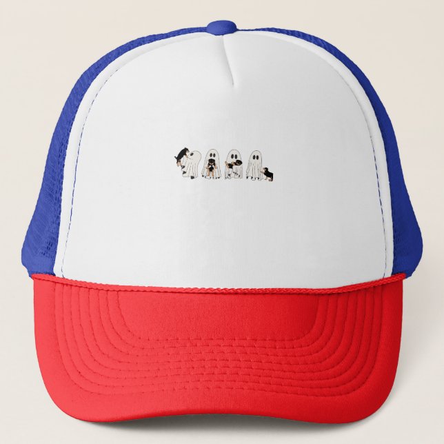 Chillingly Charming: Embrace the Spooky Vibes! Trucker Hat (Front)