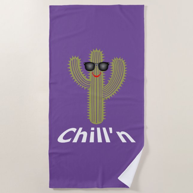 Chill'n Cactus Design - Beach Towel (Front)