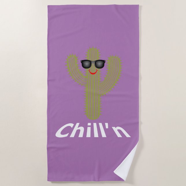 Chill'n Cactus Design - Beach Towel (Front)