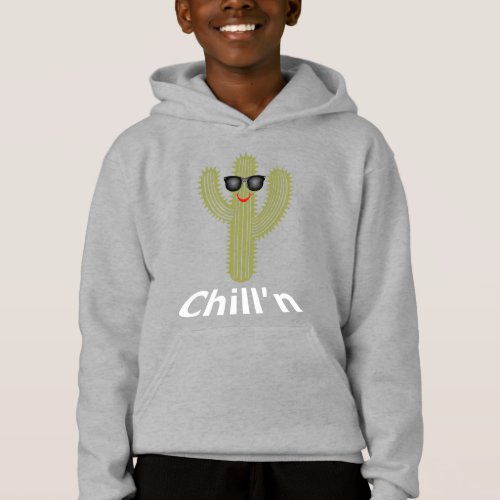 Chilln Cactus Design _ Kids Pullover Hoodie