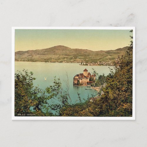 Chillon Castle Montreux Geneva Lake Switzerland Postcard