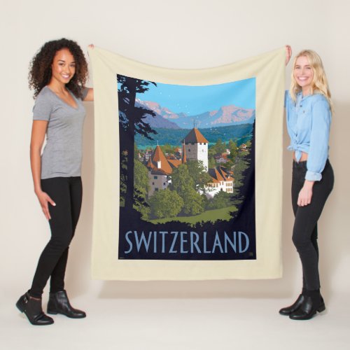 Chillon Castle  Switzerland Fleece Blanket