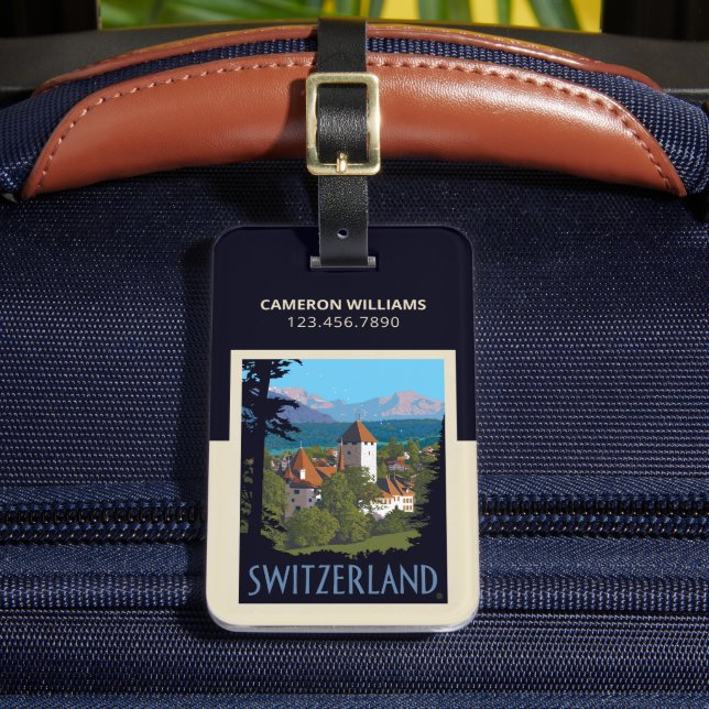 Chillon Castle | Switzerland Luggage Tag (Front Insitu 2)