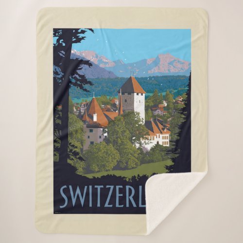 Chillon Castle  Switzerland Sherpa Blanket