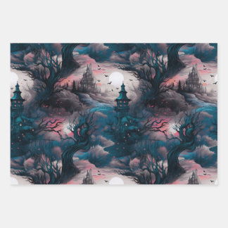 Chills and Thrills Mansion Wrapping Paper Sheets