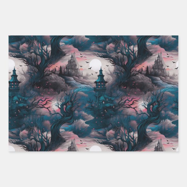 Chills and Thrills Mansion  Wrapping Paper Sheets (Front)