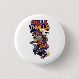 Chills and Thrills Skater Werewolf Button