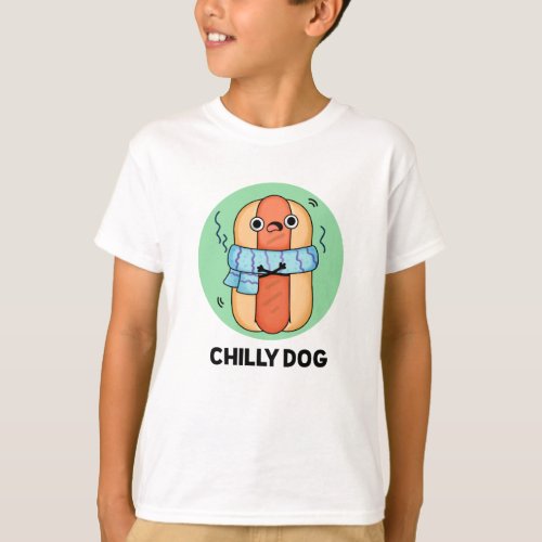 Chilly Dog Funny Chili Hot Dog Pun  T_Shirt