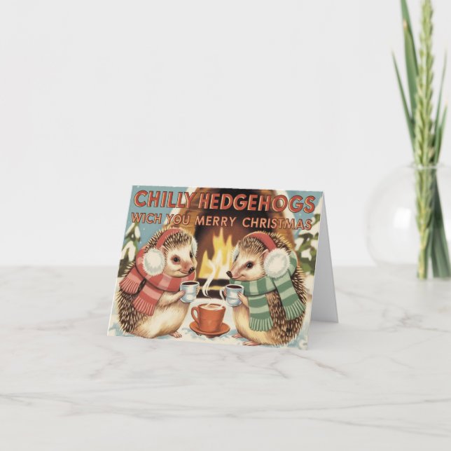 Chilly hedgehog Christmas  Card (Front)