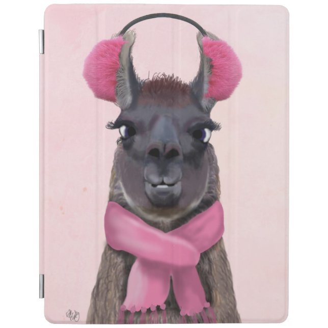 Chilly Llama Pink iPad Air Cover (Front)
