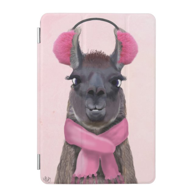 Chilly Llama Pink iPad Mini Cover (Front)