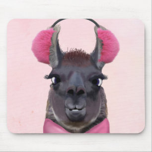 Chilly Llama Pink Mouse Pad