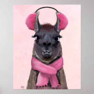 Chilly Llama Pink Poster