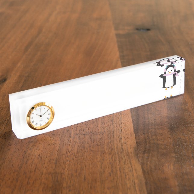 Chilly Penguin Desk Name Plate (Side)