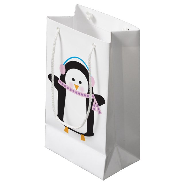 Chilly Penguin Small Gift Bag (Front Angled)