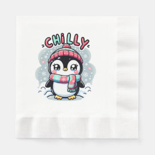 Chilly Penguin Snowy Scarf Hug Napkins