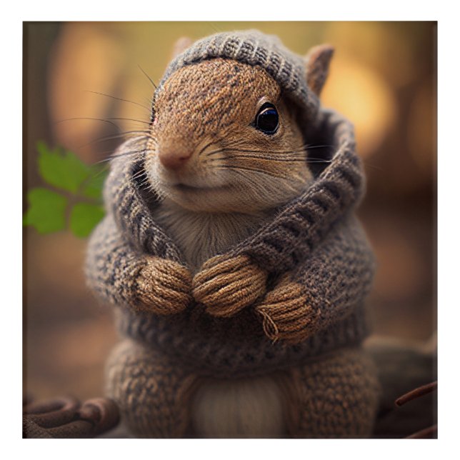 Chilly Squirrel Acrylic Print (Front)