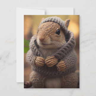 Chilly Squirrel Postcard