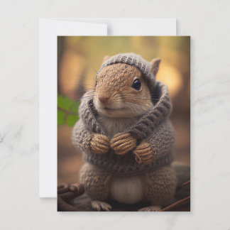 Chilly Squirrel Postcard