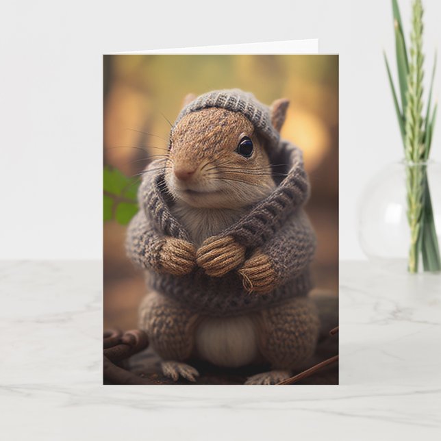 Chilly Squirrel Thank You Card (Front)