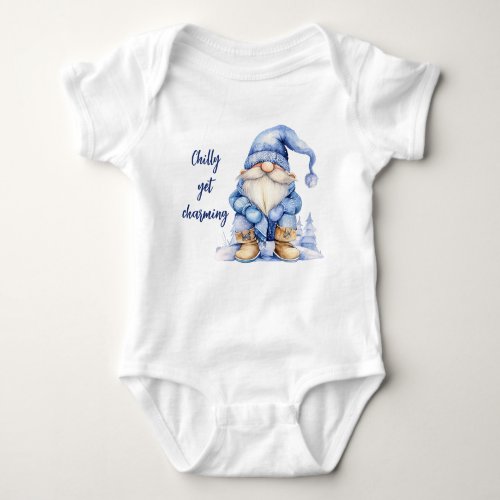 Chilly Yet Charming _ White Baby Bodysuit