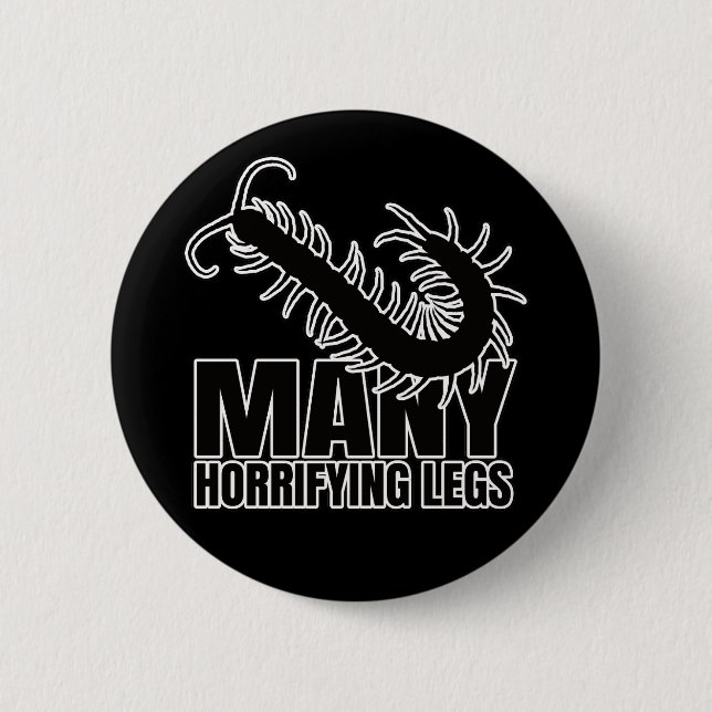 Chilopod Centipede Millipede Entomology Geek Button (Front)