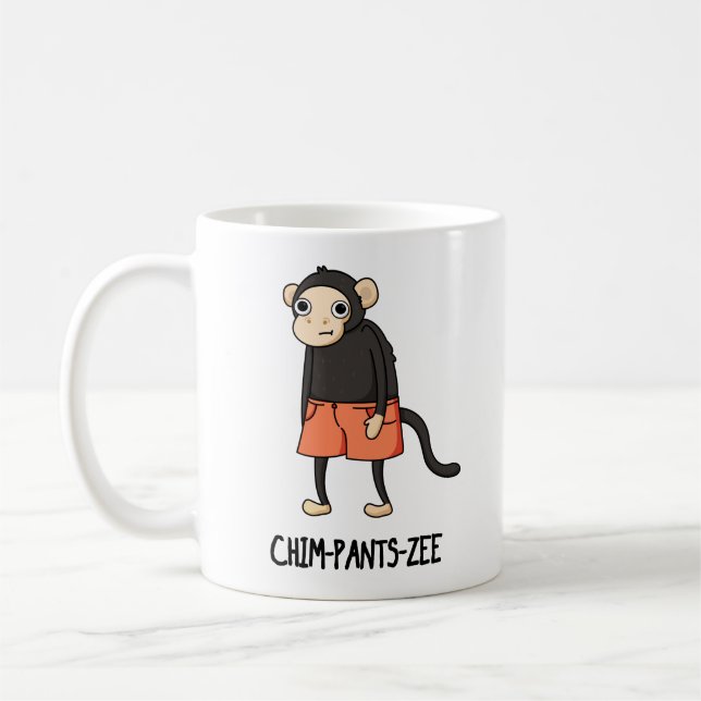 Chim-Pants-Zee Funny Chimpanzee Monkey Pun  Coffee Mug (Left)