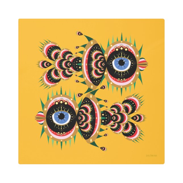 Chimera - Fish Bird 16x16 Metal Print (Front)
