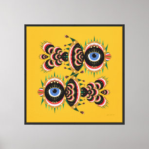 Chimera - Fish Bird 24x24 Stretched Canvas Giclée Print