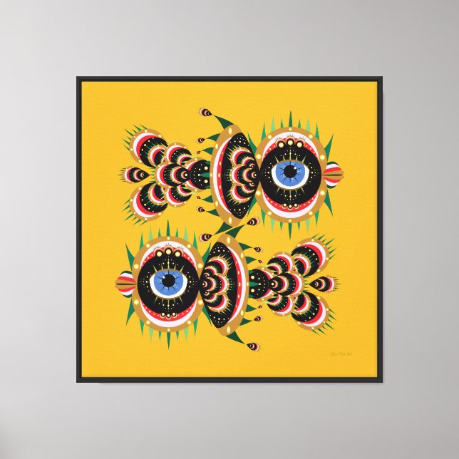 Chimera - Fish Bird 24x24 Stretched Canvas Giclée Print (Front)