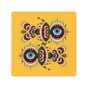 Chimera - Fish Bird 8x8 Metal Print